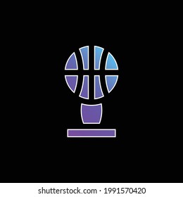 Icono de vector de gradiente azul de baloncesto