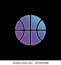 Icono de vector de gradiente azul de baloncesto