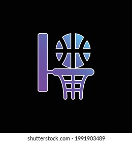 Basketball blue gradient vector icon