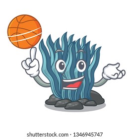 With basketball blue seaweed in the shape mascot