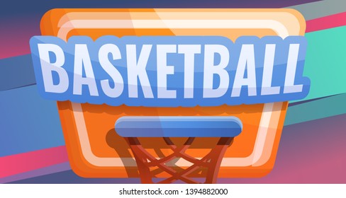 Basketball board concept banner. Cartoon illustration of basketball board vector concept banner for web design