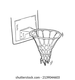 Basketball board in doodle style. Isolated vector. Basketball concept
