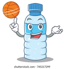 With basketball bottle character cartoon style