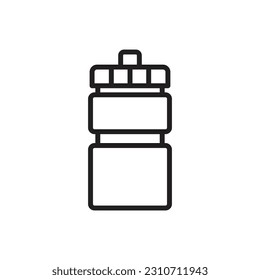 Basketball Bottle Outline Icon Vector Illustration