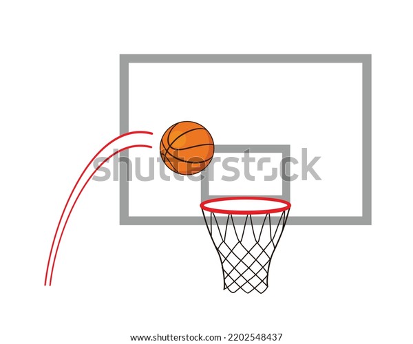 Basketball Bounces Into Ring Vector Illustration Stock Vector (Royalty ...