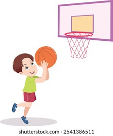 bola de basquete menino eps vetor ilustração atividade divertido jogar 