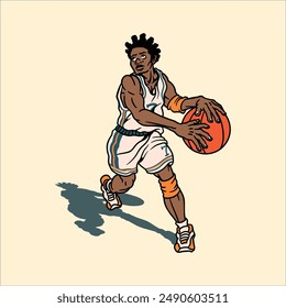 basketball boy illustration vector design