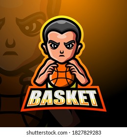 Basketball boy player mascot logo design