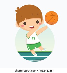 basketball boy, vector illustration