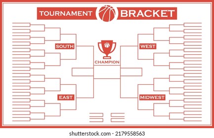 Basketball Bracket Tournament Blank Leaderboard Playoff Stock Vector ...