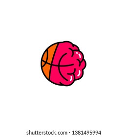 basketball brain logo vector icon illustration