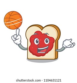 With basketball bread with jam character cartoon