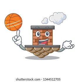 With basketball brick chimney in the shape mascot