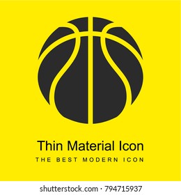 Basketball bright yellow material minimal icon or logo design