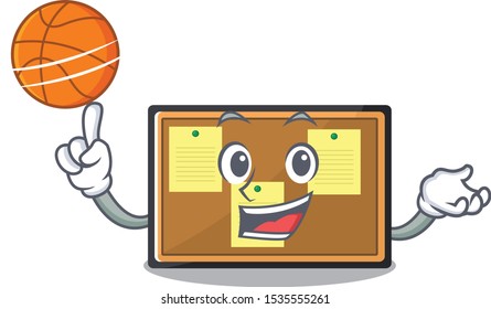With basketball bulletin board with the cartoon shape