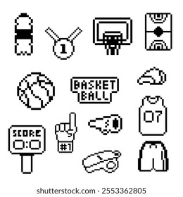 basketball bundle pack pixel art 