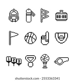 pacote de basquete pixel art