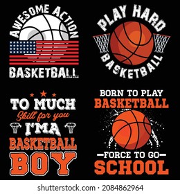Diseño de camisetas de Basketball Bundle en Ilustración. Eps-10.