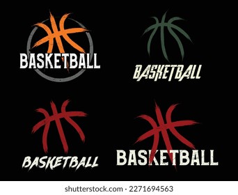 Basketball bundle t-shirt design for basketball lovers in illustration, eps_10.	
