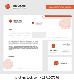 Basketball Business Letterhead, Envelope and visiting Card Design vector template