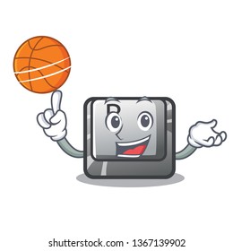 With basketball button B installed on cartoon computer