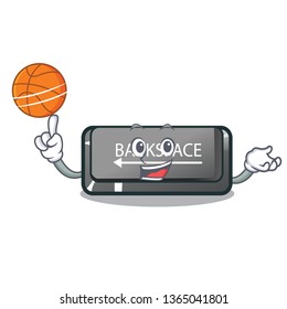 With basketball button backspace isolated in the mascot