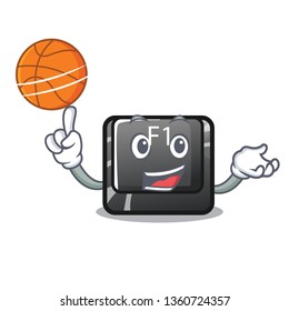 With basketball button f1 isolated in the mascot
