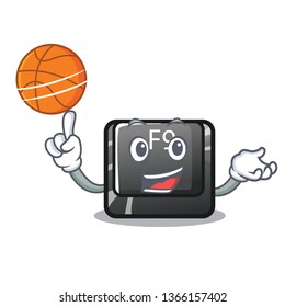 With basketball button f9 isolated in the mascot