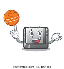 With basketball button J installed on cartoon computer