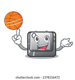 With basketball button Q isolated in the mascot