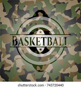Basketball camo emblem