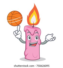 With basketball candle character cartoon style