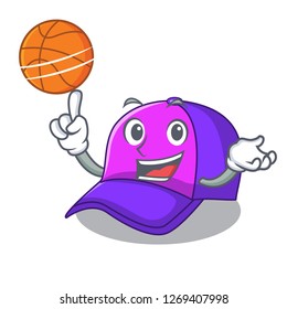 With basketball cap shape in the a cartoon