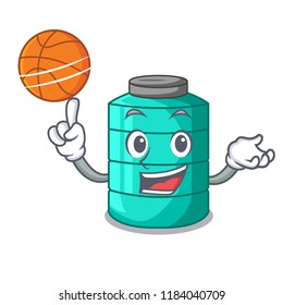 With basketball cartoon big industrial water tank container
