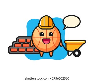 Basketball cartoon as a builder