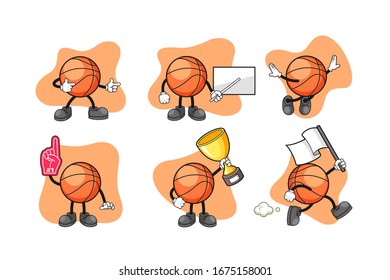 Basketball cartoon character set design