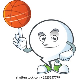 With basketball cartoon circle bubble for the text.
