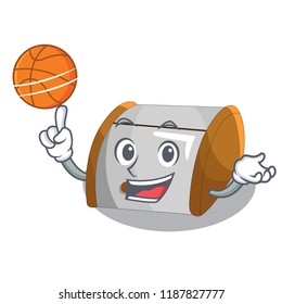 With basketball cartoon container bread bin in table