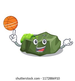 With basketball cartoon green rock sample of high grade