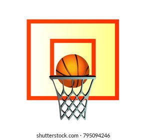Basketball cartoon. Hoop