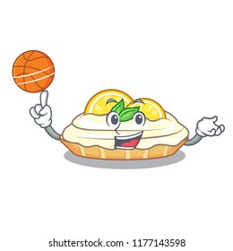 With basketball cartoon lemon cake with sugar powder