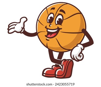 Basketball cartoon mascot illustration character vector clip art hand drawn