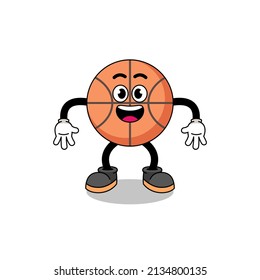 basketball cartoon with surprised gesture , character design