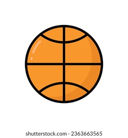 Basketball Cartoon Vector Icon Illustration. Sport Icon Concept Isolated Premium Vector. Flat Cartoon Style