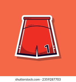 Basketball cartoon vector illustration sticker. Vector eps 10