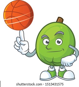 With basketball casimiroa fruit cartoon for organic herb