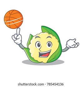 With basketball cauliflower character cartoon style