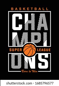 Basketball Champion Sport Boys Tees Vector Graphic Design