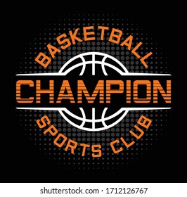 basketball champion sports club. boys graphic tees vector illustration design