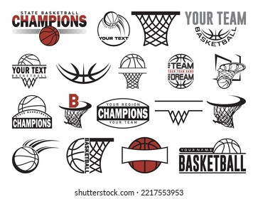 Basketball Champions Vector Bundle For Print, Basketball Champions Clipart, Basketball Champions Illustration